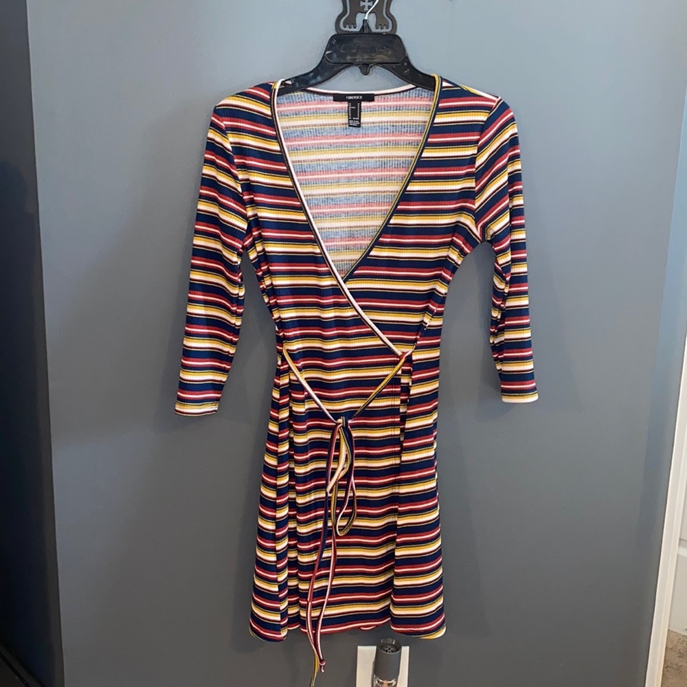 Forever 21 Striped Wrap Around Dress